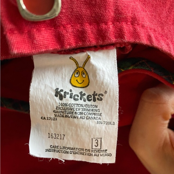 Vintage Krickets toddler red dress size 3 with pockets and floral embroidery - Picture 5 of 5